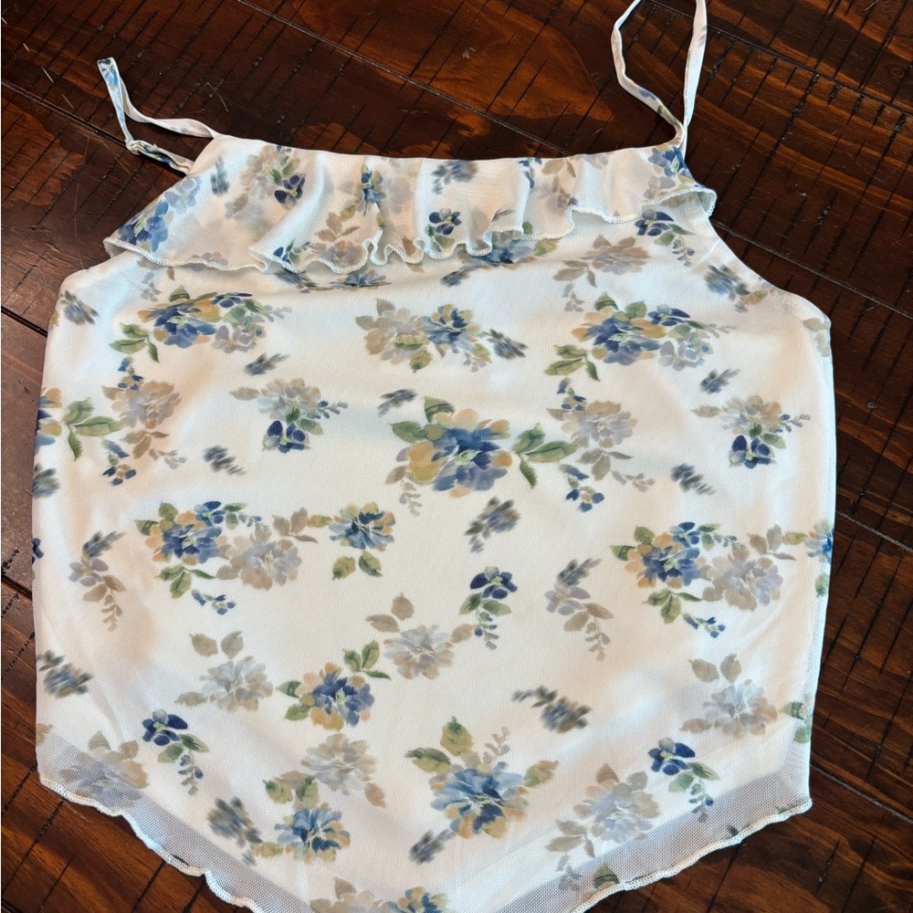 Buckle White Cream Ruffled Camisole Top